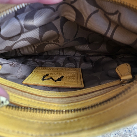 Coach Millbrook Demi Yellow Leather Shoulder Bag NWOT - Picture 6 of 16